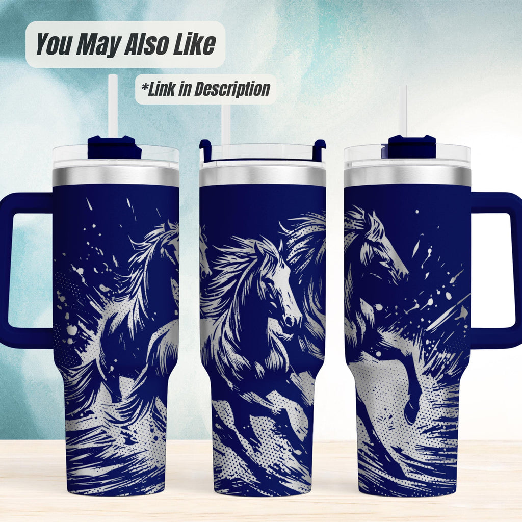 Horse Tumbler – 40oz Insulated Patriotic American Flag Design
