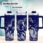 Horse Tumbler – 40oz Insulated Patriotic American Flag Design