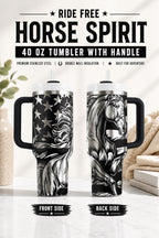 Horse Tumbler – 40oz Insulated Patriotic American Flag Design