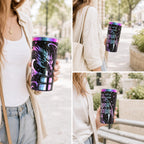 Stainless Steel Insulated Tumbler 20oz Capacity Double Wall Construction Temperature Control Drinkware Handle Design Dragon Fantasy Engraved Artwork Literary Quote Theme Book Lover Travel Mug Perfect Gift Reading Companion Gothic Aesthetic