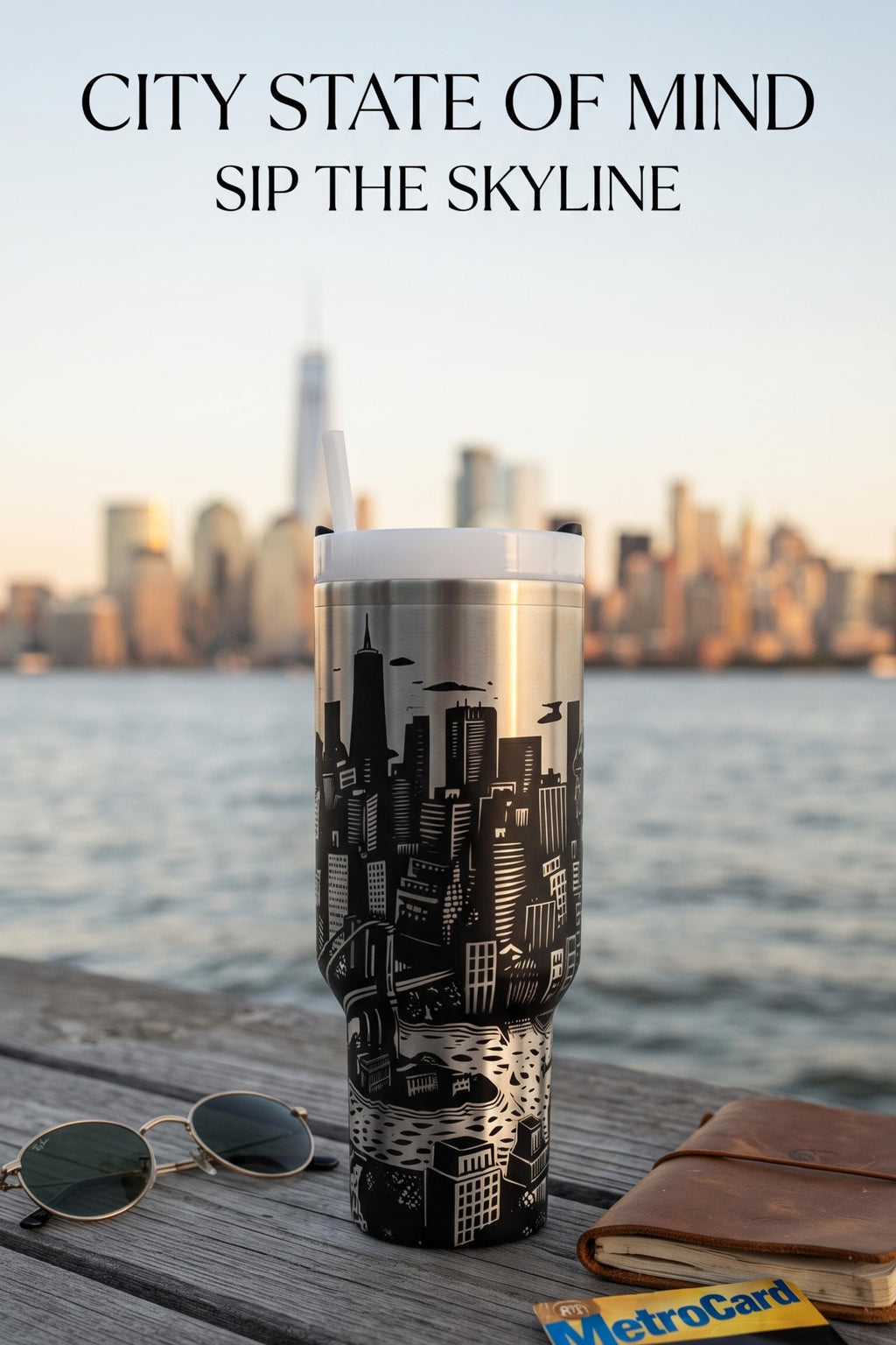Nyc Skyline Tumbler – 40oz Insulated Gift for Office Desk