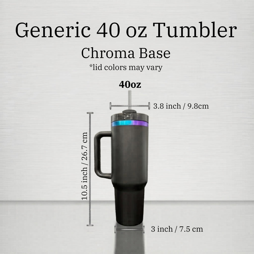 40oz Tumbler Handle – Floral Cat Design Double Wall Insulated Steel