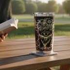Farmhouse Style Highland Cow Tumbler Rustic Charm Drinkware Country Aesthetic Travel Cup Nature Themed Insulated Tumbler 20oz Stainless Steel Animal Lover Gift Butterfly Wildflower Design Holographic Rainbow Pattern Laser Engraved Cow Art