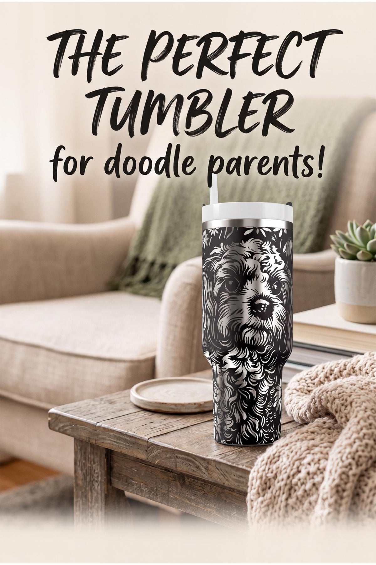 Goldendoodle Tumbler – 40oz Insulated Stainless Steel Travel Cup