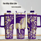 Fantasy Tumbler – 40oz Insulated Laser Engraved Elven Castle Lotr Gift