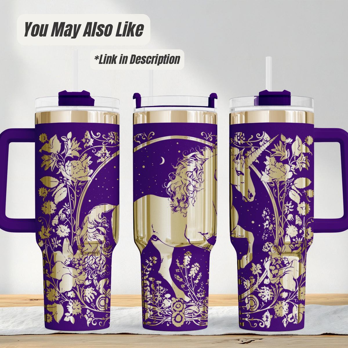 Fantasy Tumbler – 40oz Insulated Laser Engraved Elven Castle Lotr Gift