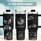 Fantasy Book Tumbler Forty Ounce Insulated Stainless Steel Thermal Bottle Laser Engraved Starlight City Design Perfect Gift For Bookish Readers Double Wall Vacuum Insulation Keeps Drinks Cold Hot Fae Romance Novel Fan Merchandise Durable