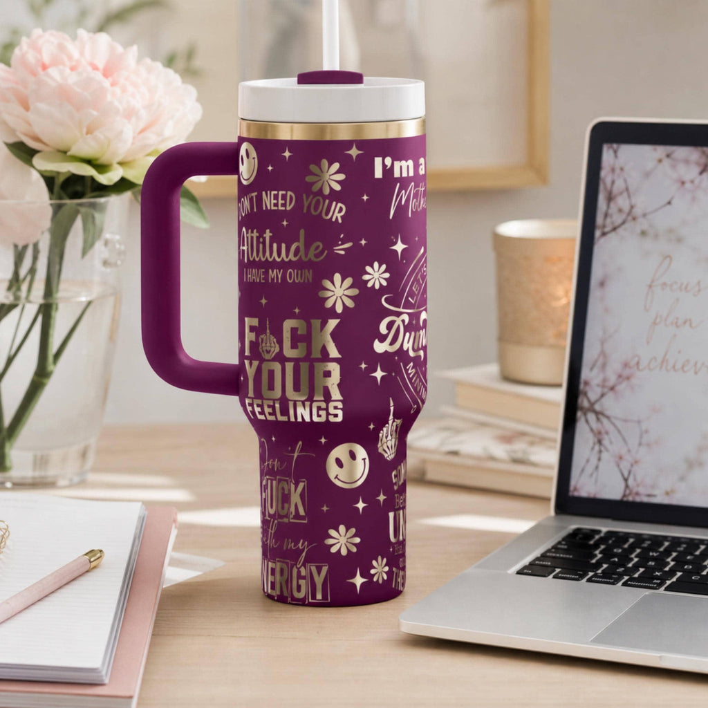 Novelty Tumbler Gift Forty Ounce Insulated Steel Bottle Bold Funny Statement Design Adult Humor Style Perfect Gag Gift For Friends Coworkers Birthday Present Idea Keeps Beverages Cold Extended Periods Double Wall Insulation Travel Friendly