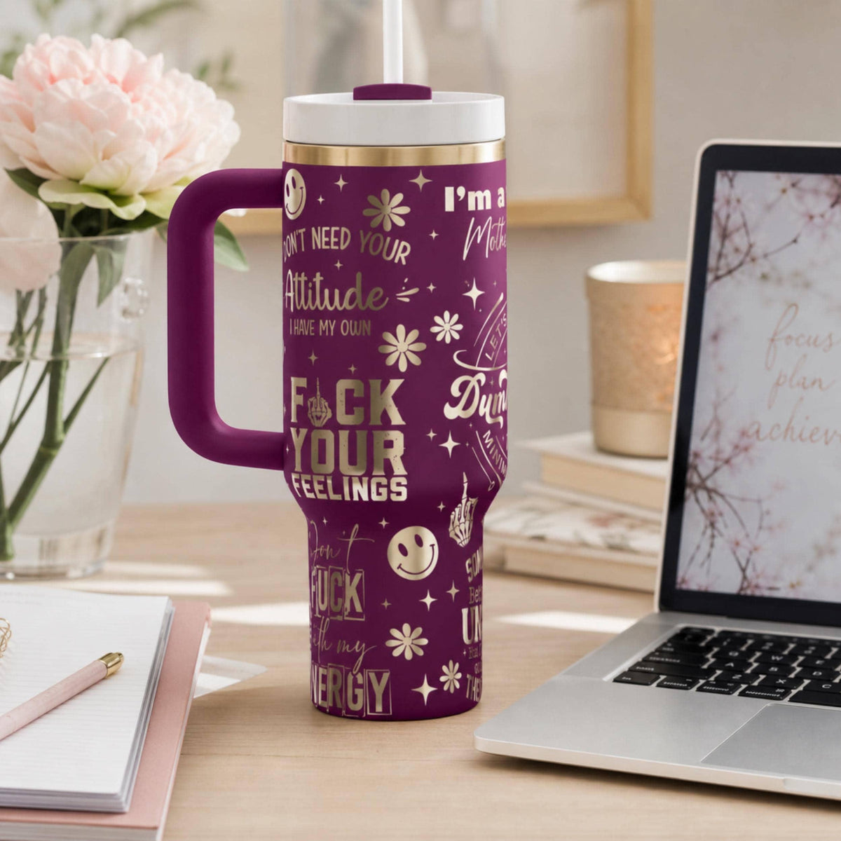 Novelty Tumbler Gift Forty Ounce Insulated Steel Bottle Bold Funny Statement Design Adult Humor Style Perfect Gag Gift For Friends Coworkers Birthday Present Idea Keeps Beverages Cold Extended Periods Double Wall Insulation Travel Friendly