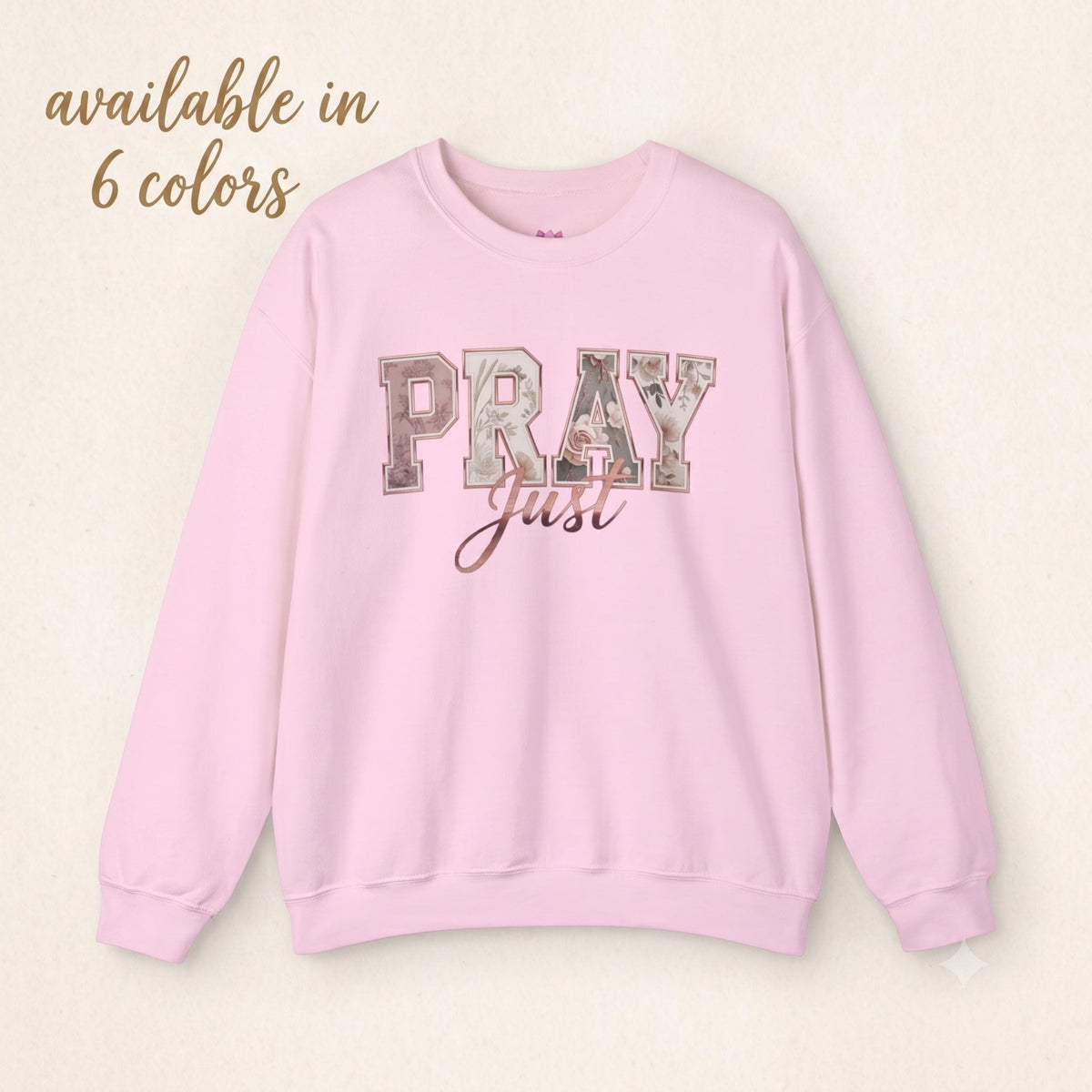 Pink Faith Sweatshirt Women Christian Apparel Pray Graphic Design Unisex Crewneck Religious Clothing Spiritual Gift Ideas Church Outfit Inspirational Message Typography Casual Worship Wear Devotional Pullover Comfortable Everyday Faith