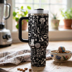 Veterinarian Gift Idea Insulated Pet Tumbler Custom Animal Pattern Design Cat Dog Doodle Artwork Stainless Steel Travel Mug Vet Tech Appreciation Present Double Wall Insulation Cold Beverage Storage Hot Coffee Container Professional Animal