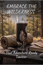 Wolf Tumbler – 40oz Insulated Double Wall Forest Wilderness Design