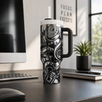 Automotive Insulated Tumbler 40oz Stainless Steel Construction Double Wall Insulation Keeps Beverages Hot Cold Hours Workshop Drinkware Laser Engraved Hot Rod Graphics Car Parts Design Mechanic Gift Present Garage Essential Daily Use Travel
