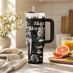 Premium Gothic Drinkware Book Lover Tumbler Insulated Stainless Steel Design Dark Romance Reader Essential Forty Ounce Double Walled Capacity Fantasy Enthusiast Gift Romantasy Themed Vessel Temperature Control Technology Leak Resistant