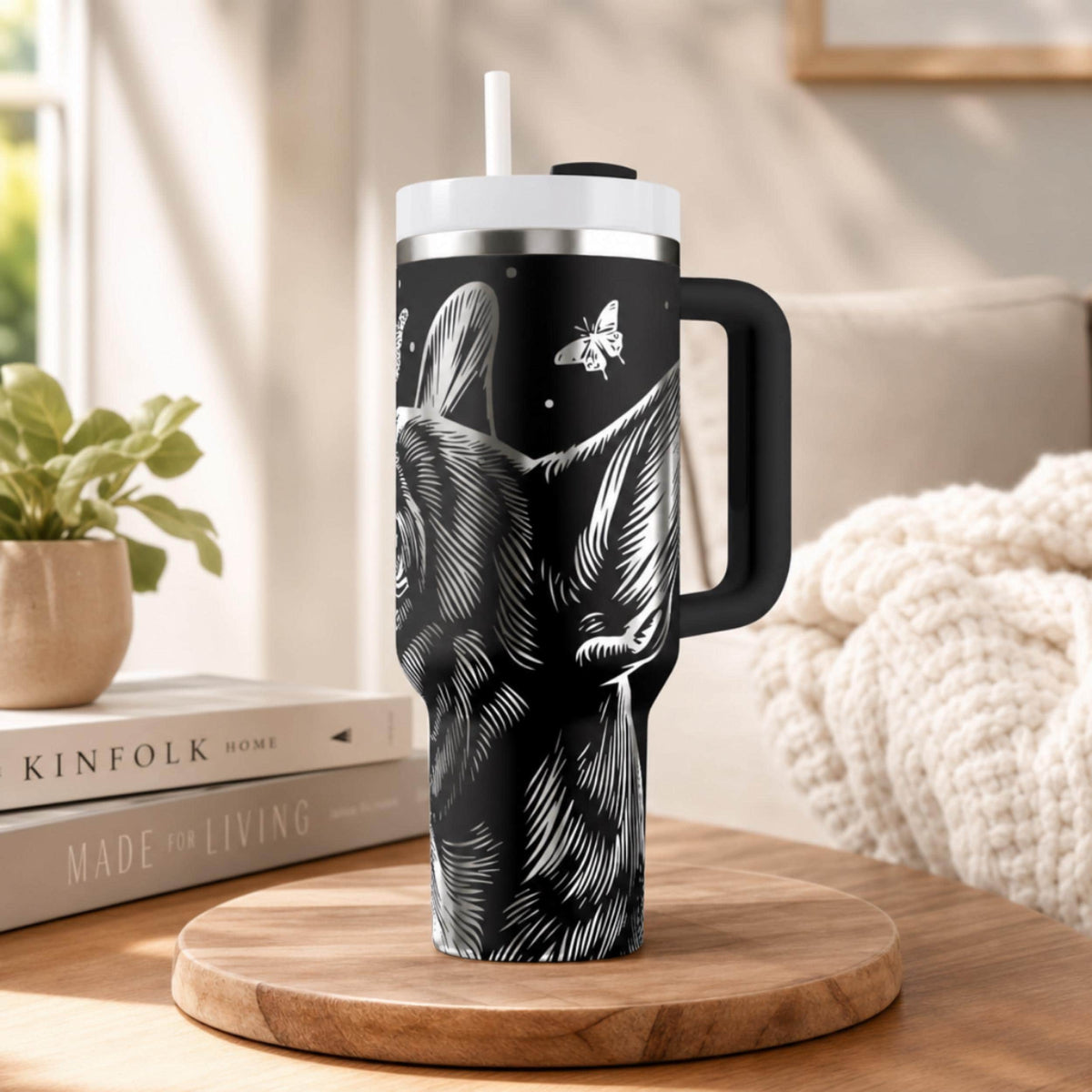 Bulldog Lover Gift Tumbler Insulated Travel Mug Stainless Steel Construction 40 Ounce Capacity Perfect Dog Mom Birthday Present Vacuum Insulated Beverage Container Keeps Drinks Hot Cold Premium Quality Design Spill Resistant Lid BPA Free