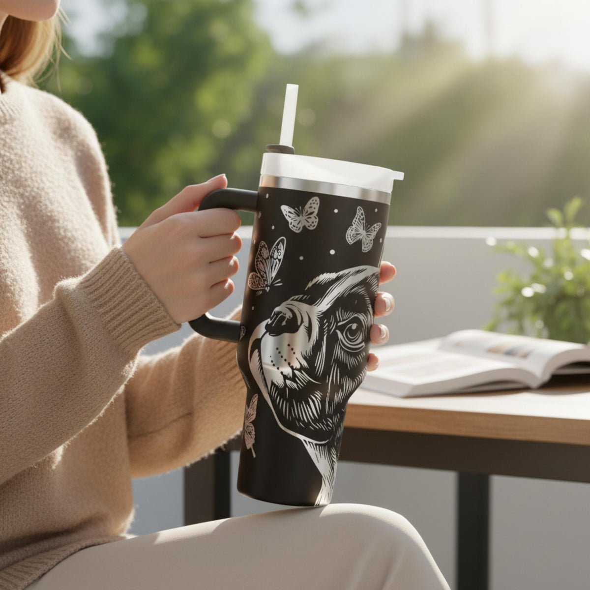 Insulated Stainless Steel Bulldog Tumbler 40 Ounce Travel Mug Vacuum Insulated Technology Hot Cold Beverage Container Spill Resistant Lid Design Perfect Dog Mom Gift Birthday Present For Bulldog Lover Premium Quality Construction BPA Free