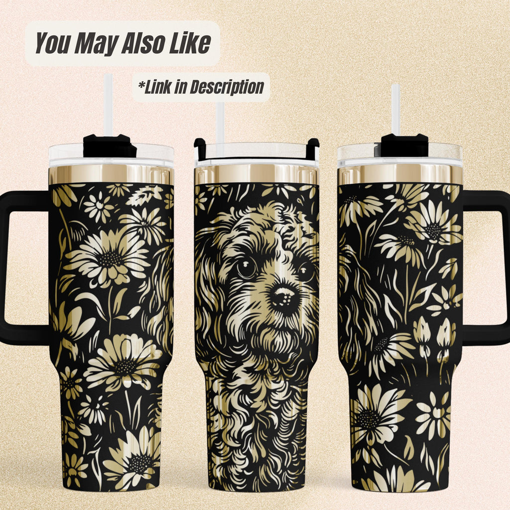 Dog Paw Tumbler – 40oz Insulated Stainless Steel with Handle