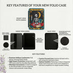 Book Lover Gift Literary Fan Present Bibliophile Collection Reader Accessory Kindle Case Paperwhite Compatible Sleeve Skeleton Reader Design Tarot Card Aesthetic Vintage Illustration Art Nouveau Border Magnetic Closure Protection Soft