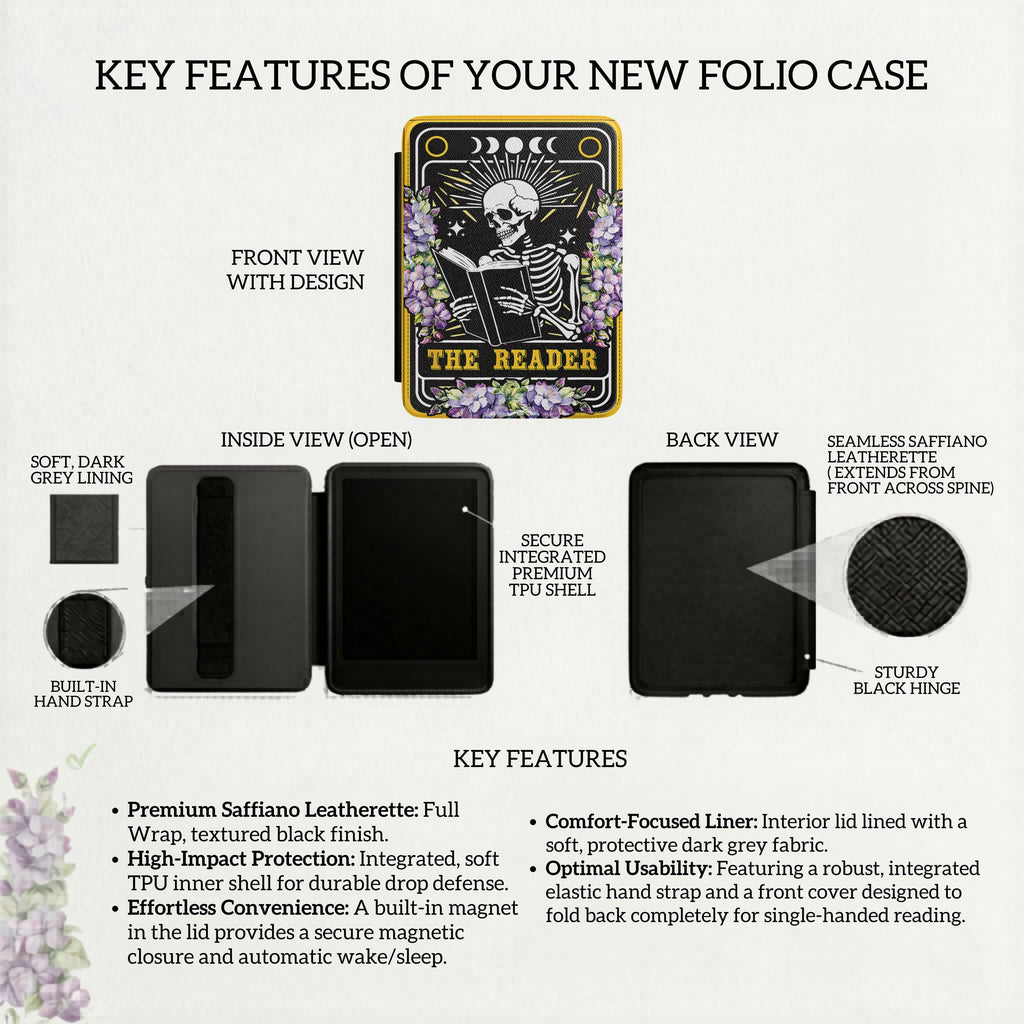 Gothic Kindle Case – Handcrafted Skeleton Reader Paperwhite