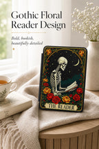 Gothic Kindle Case – Skeleton Art Design for Dark Academia Reader