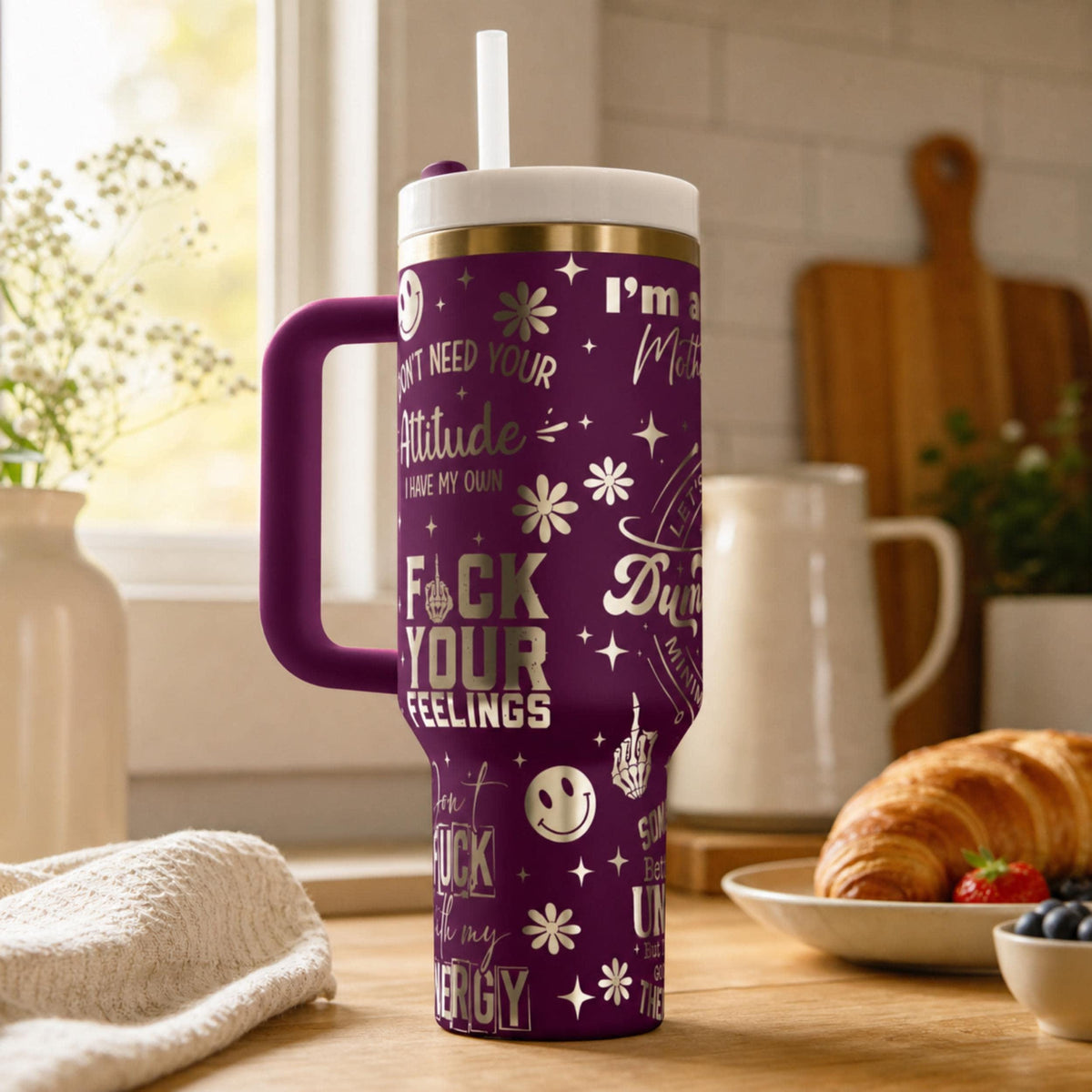 Large Capacity Tumbler Insulated Steel Bottle Forty Ounce Size Perfect For Daily Hydration Cold Beverage Storage Extended Temperature Control Double Wall Construction Fits Standard Cup Holders Travel Friendly Design Funny Adult Humor Gift