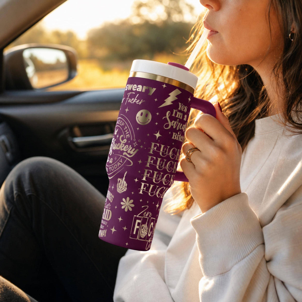 Stainless Steel Tumbler Forty Ounce Capacity Insulated Bottle Design Keeps Drinks Cold Hours Long Double Wall Technology Perfect Travel Companion Office Desk Essential Daily Commute Drinkware Bold Funny Statement Design Adult Humor Style