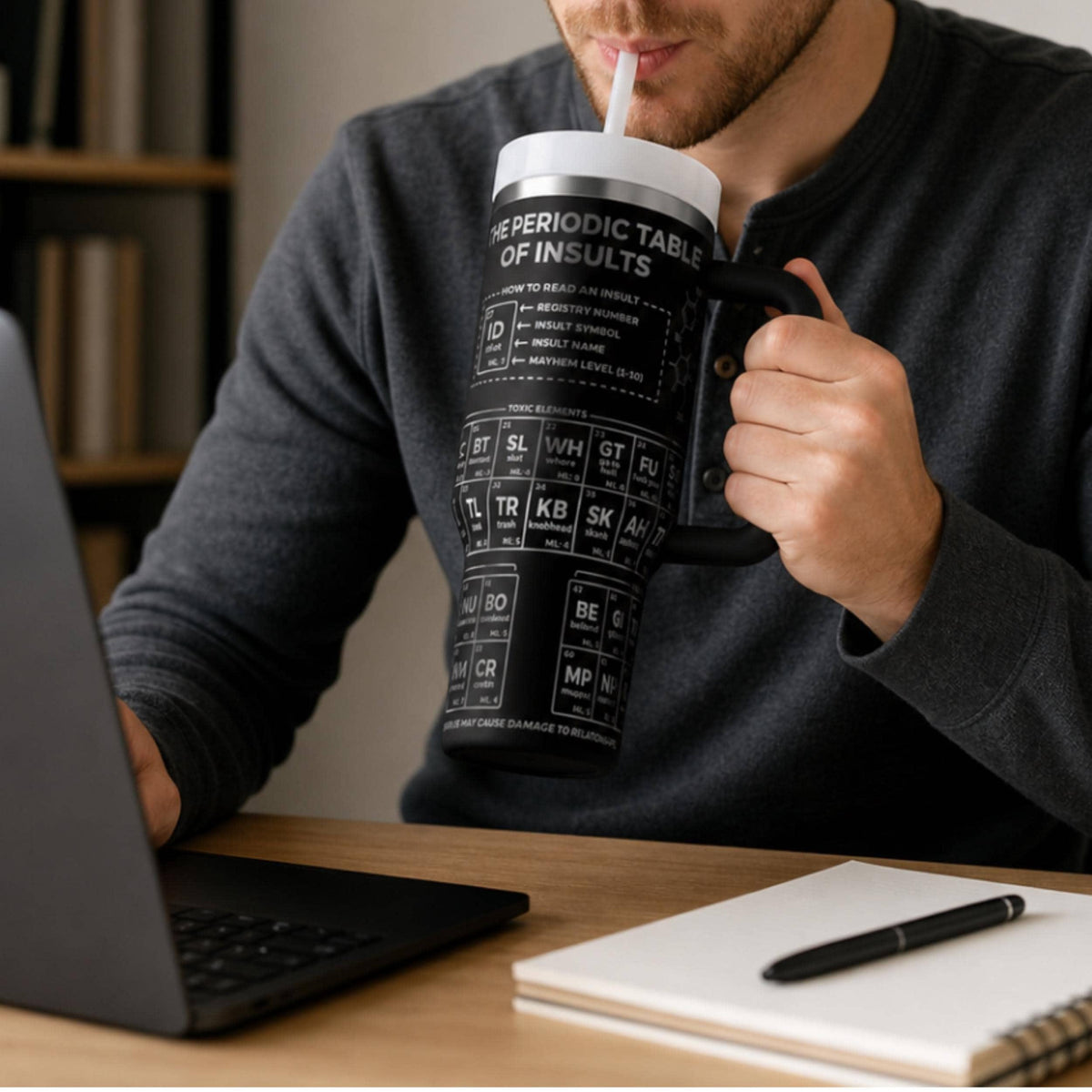 Stainless Steel Insulated Tumbler 40 Oz Large Capacity Water Bottle Temperature Control Beverage Container Reusable Flask Daily Use Essential Travel Mug Perfect Gift For Adults Novelty Drinkware Birthday Present Gag Gift Party Essential