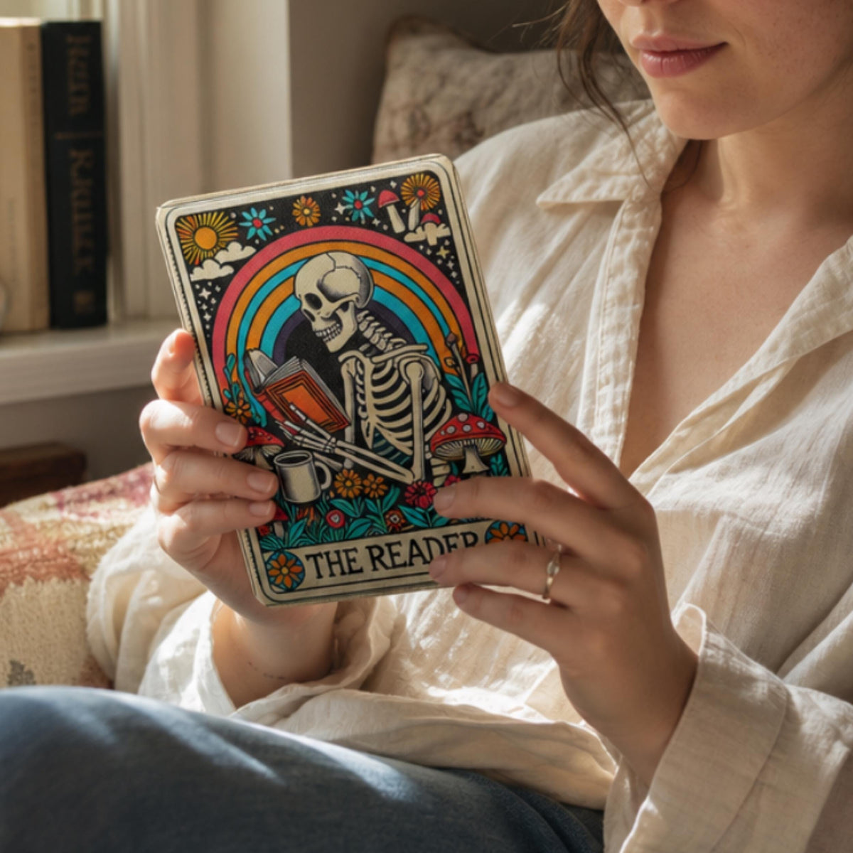 Kindle Paperwhite Case – Artistic Skeleton Skull Reader Gift