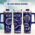 Book Lover Gift Tumbler 40oz Insulated Stainless Steel Cup Enemies To Lovers Design Fated Mates Tropes Heat Meter Graphic Gothic Fantasy Reader Drinkware Handle Straw Lid Perfect Present Literary Merchandise Bookish Accessory Daily